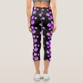 かわいいピンクの紫のクラゲのかわいい漫画 カプリレギンス (裏面)