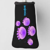 かわいいピンクの紫のクラゲのかわいい漫画 ゴルフヘッドカバー (回転90)