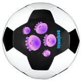 かわいいピンクの紫のクラゲのかわいい漫画 サッカーボール (回転)