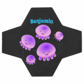 かわいいピンクの紫のクラゲのかわいい漫画 サッカーボール (フラット)