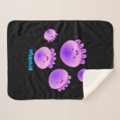 かわいいピンクの紫のクラゲのかわいい漫画 シェルパブランケット (正面(横))