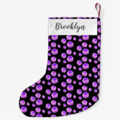 かわいいピンクの紫のクラゲのかわいい漫画 スモールクリスマスストッキング (裏面)