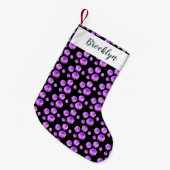 かわいいピンクの紫のクラゲのかわいい漫画 スモールクリスマスストッキング (正面 (吊り時))
