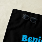 かわいいピンクの紫のクラゲのかわいい漫画 ビーチタオル (インサイチュ)