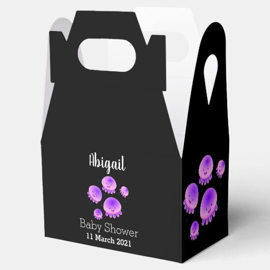 かわいいピンクの紫のクラゲのかわいい漫画 フェイバーボックス (オープン)