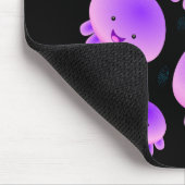 かわいいピンクの紫のクラゲのかわいい漫画 マウスパッド (コーナー)