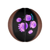 かわいいピンクの紫のクラゲのかわいい漫画 ミニバスケットボール (縦)