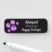 かわいいピンクの紫のクラゲのかわいい漫画 名札 (インサイチュ)