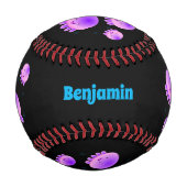 かわいいピンクの紫のクラゲのかわいい漫画 野球ボール (正面)