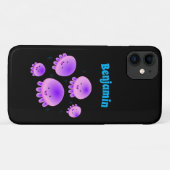 かわいいピンクの紫のクラゲのかわいい漫画 Case-Mate iPhoneケース (裏面(横))