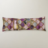 かわいいピンクの紫の金ゴールドマーメイドはかりで測 ボディピロー (裏面)