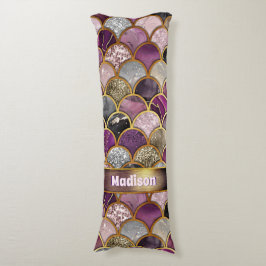 かわいいピンクの紫の金ゴールドマーメイドはかりで測 ボディピロー