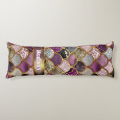 かわいいピンクの紫の金ゴールドマーメイドはかりで測 ボディピロー (正面)