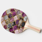 かわいいピンクの紫の金ゴールドマーメイドはかりで測 卓球ラケット (横)