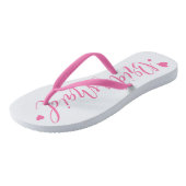 かわいいピンクの結婚式パーティーの花嫁付きビーチサンダル ビーチサンダル (アングル)