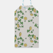 かわいいピンクの緑のクローバーとラッキーコインのありがとう ギフトタグ (裏面)