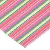 かわいいピンクの緑のストライプ テーブルクロス (アングル)