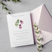 かわいいピンクの緑の靴の葉の女の子の赤ちゃんシャワー