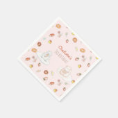 かわいいピンクの羊デザート水の色の子供の誕生日 スタンダードカクテルナプキン (角)