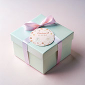 かわいいピンクの羊デザート水の色の子供の誕生日 ラウンドシール