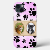 かわいいピンクの背景と手、カスタムペットの写真 Case-Mate iPhoneケース (裏面)