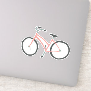 かわいいピンクの自転車のオランダのバイクのスケッチの芸術 シール