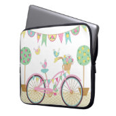 かわいいピンクの自転車 ラップトップスリーブ (正面左)