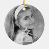 かわいいピンクの花お洒落女の結婚子のドレス セラミックオーナメント (裏面)