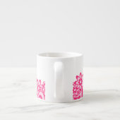 かわいいピンクの花とハートの名前 エスプレッソカップ (裏面)