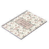 かわいいピンクの花と緑の図解入りの、写真付きの鳥 ノートブック (左側)