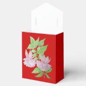 かわいいピンクの花と葉の花の絵 フェイバーボックス (オープン)