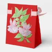 かわいいピンクの花と葉の花の絵 フェイバーボックス (裏面サイド)