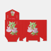 かわいいピンクの花と葉の花の絵 フェイバーボックス (折り畳みなし)