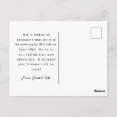 かわいいピンクの花と鳥の新しいアドレスのお知らせ ポストカード (裏面)