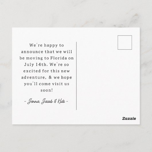 かわいいピンクの花と鳥の新しいアドレスのお知らせ ポストカード (裏面)