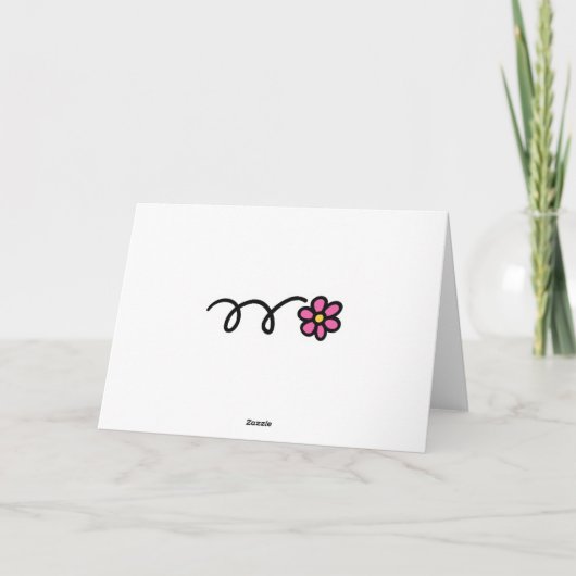 かわいいピンクの花のカードを早くよく手に入れるデザイン カード (裏面)