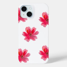かわいいピンクの花のスマホケース iPhone 15ケース