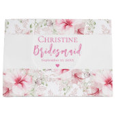 かわいいピンクの花のブライズメイド ラージペーパーバッグ (正面)