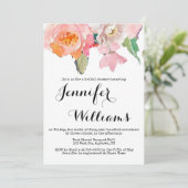 かわいいピンクの花のブライダルシャワー招待状 招待状 (スタンド正面)