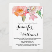 かわいいピンクの花のブライダルシャワー招待状 招待状 (正面/裏面)