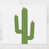 かわいいピンクの花の南西部グリーンサボテン ビールラベル (シングルラベル)