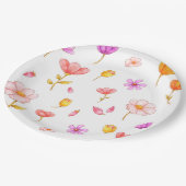 かわいいピンクの花の紙プレート ペーパープレート (アングル)