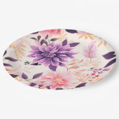 かわいいピンクの花の紙プレート ペーパープレート (アングル)