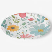 かわいいピンクの花の紙プレート ペーパープレート (アングル)