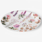 かわいいピンクの花の紙プレート ペーパープレート (アングル)