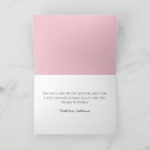 かわいいピンクの花の義理の娘 誕生日おめでとう カード (内部)