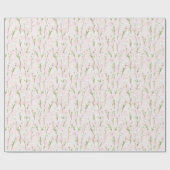 かわいいピンクの花の誕生日 ラッピングペーパー (フラット)