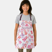 かわいいピンクの花オールオーバープリント エプロン (インサイチュ)