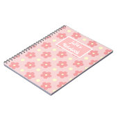 かわいいピンクの花スパイラル写真ノート ノートブック (左側)