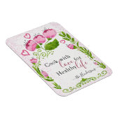 かわいいピンクの花ファミリー名やる気を起こさせる冷蔵庫 マグネット (右側)